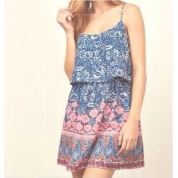 Abercrombie & Fitch Dress Blue Pink Paisley Floral Tiered
Mini Size Small - Picture 1 of 16